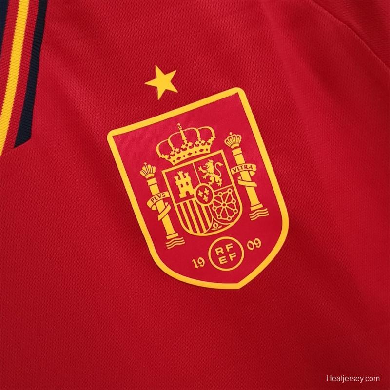 2022 Spain Home Soccer Jersey