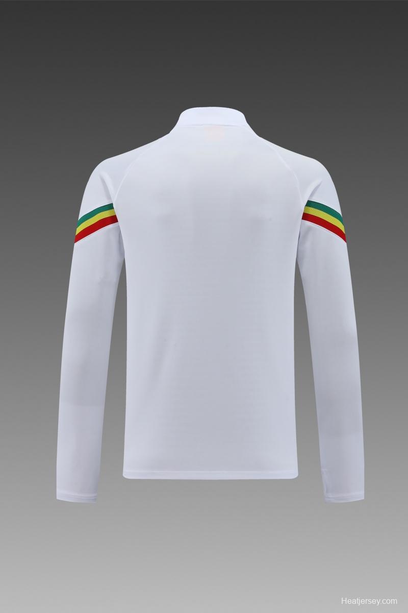 2022 Senegal White Half Zipper Tracksuit