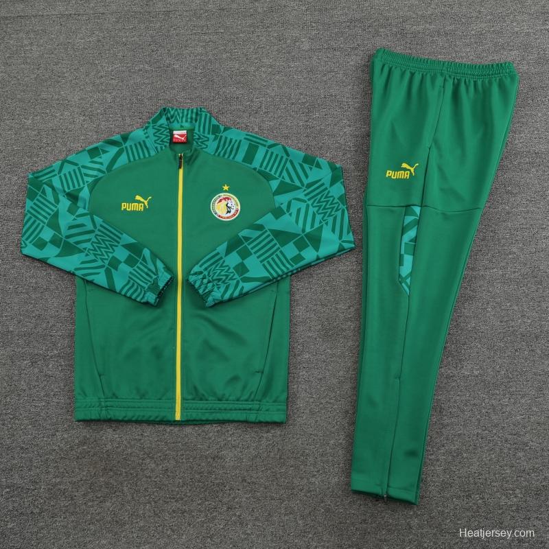 2022 Senegal Green Full Zipper Tracksuit