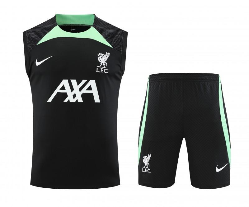 23-24 Liverpool Black Vest Jersey+Shorts