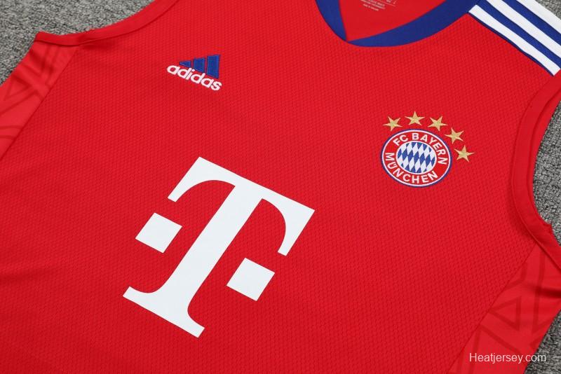 23-24 Bayern Munich Red/Blue Vest Jersey+Shorts