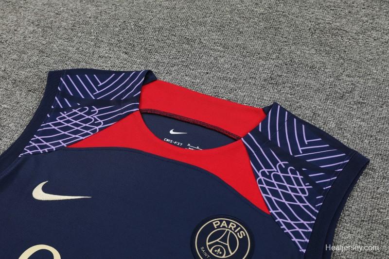 23-24 PSG Navy Vest Jersey+Shorts