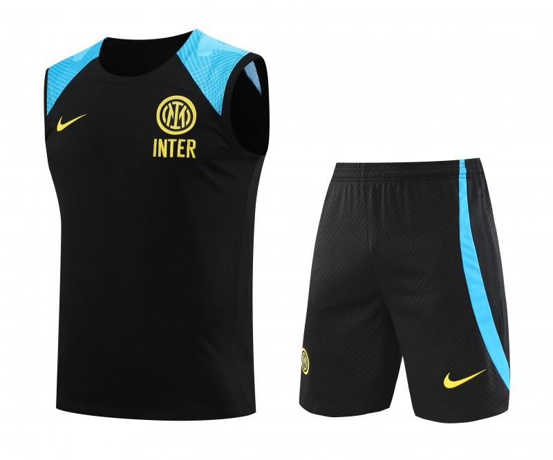 23-24 Inter Milan Black/Blue Vest Jersey+Shorts