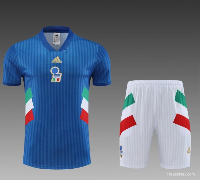 2023 Italy Blue Remake Icon Short Sleeve+Shorts