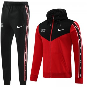 23/24 NIKE Black/Red Full Zipper Hooide Jacket+Pants