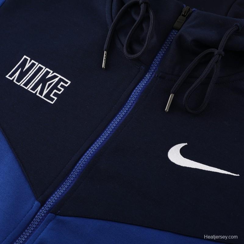 23/24 NIKE Black/Blue Full Zipper Hooide Jacket+Pants