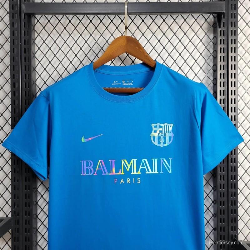 24/25 Barcelona x Balmain  Blue Training Jersey