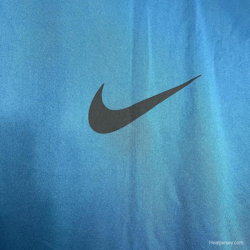 2024 Nike Ocean Blue Cotton T-shirt  #1032