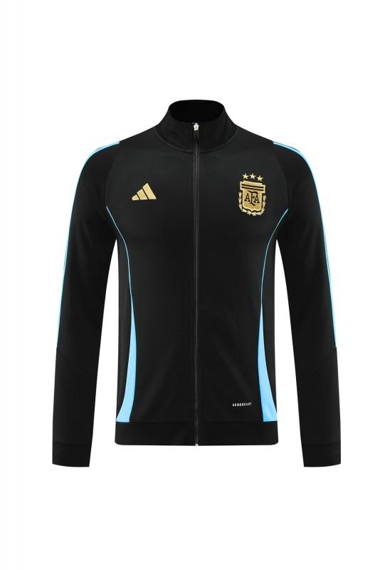 2024 Argentina Black Full Zipper Jacket +Long Pants