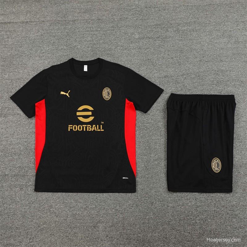 24/25 AC Milan Black Short Sleeve Jersey+Shorts