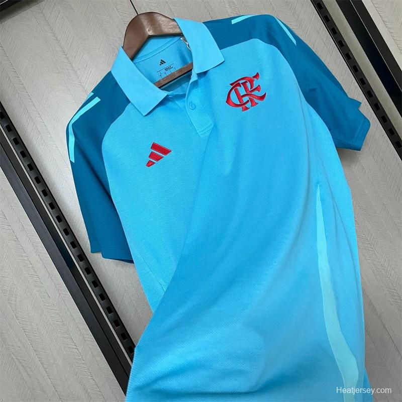 25/26 Flamengo Light Blue Polo Jersey S-XXXXL