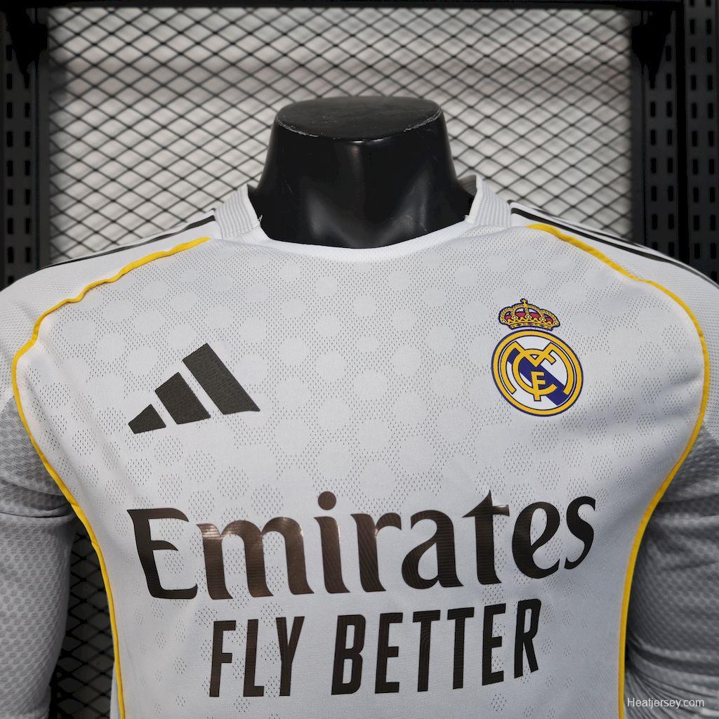 2025/26 Player Version Real Madrid Home Long Sleeves Jersey