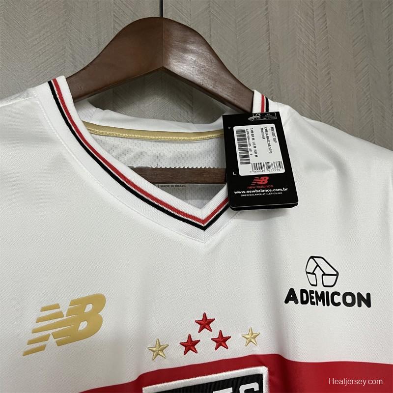 25/26 São Paulo Home Jersey With Chest Sponsor