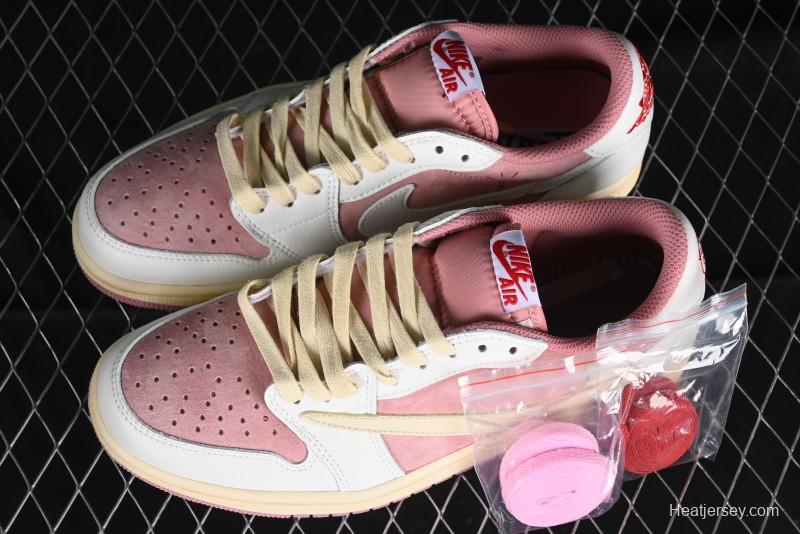 Nike Travis Scott x Air Jordan 1 Low OG AJ1 Reverse Swoosh Sneakers - DM7866-600