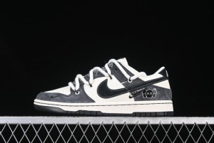 Nike SB Dunk Low Kaws Collaboration Strap Pig VIII Black Hook Anniversary High-End Custom Low-Top Casual Sneakers - YX5066-246