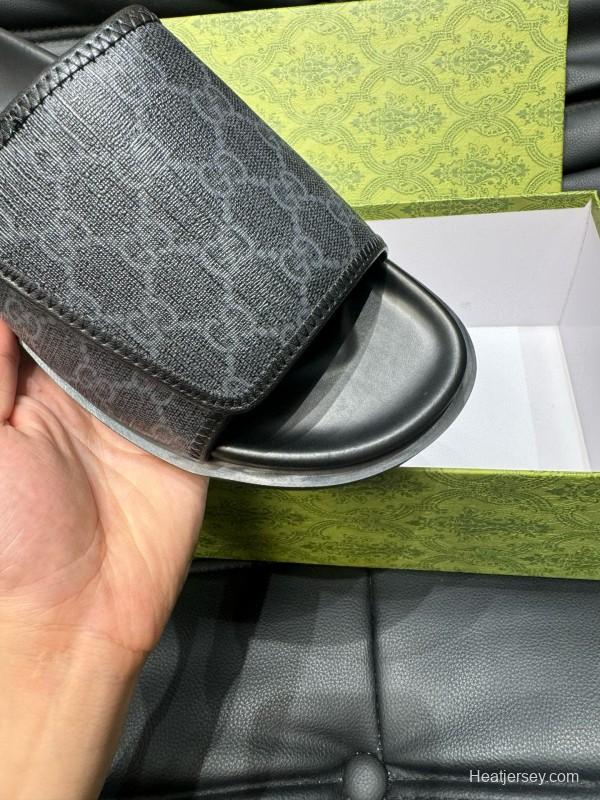 2024 Slippers Gucci Black Fabric Slippers MJ00200
