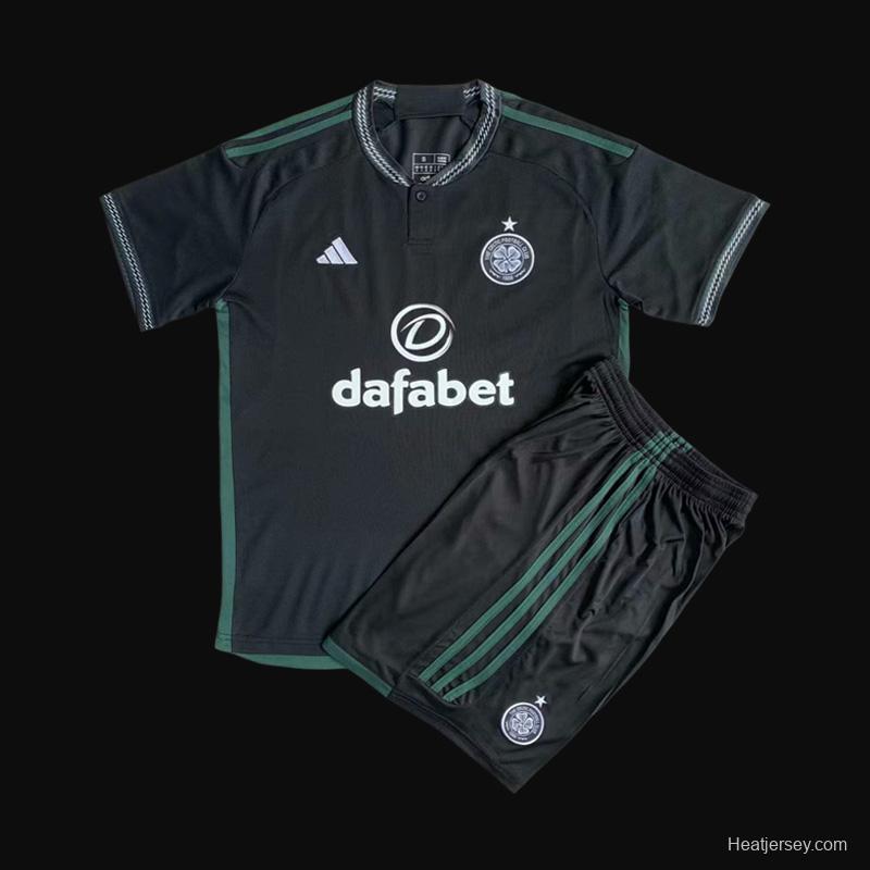 23/24 Kids Celtic Away Black Jersey