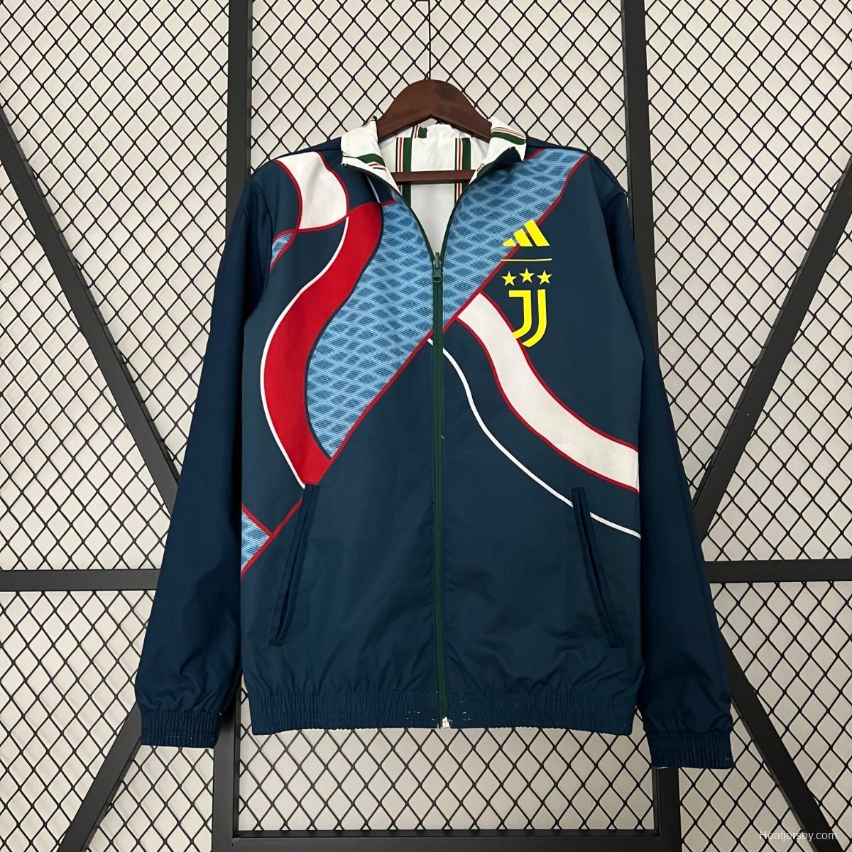 23/24 Juventus White Navy Windbreaker