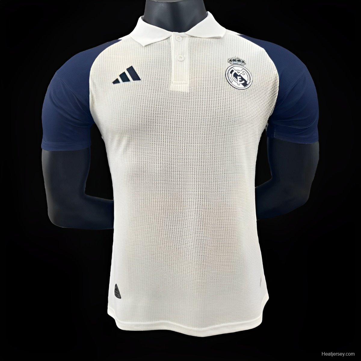 Player Version 24/25 Real Madrid White Navy POLO Jersey