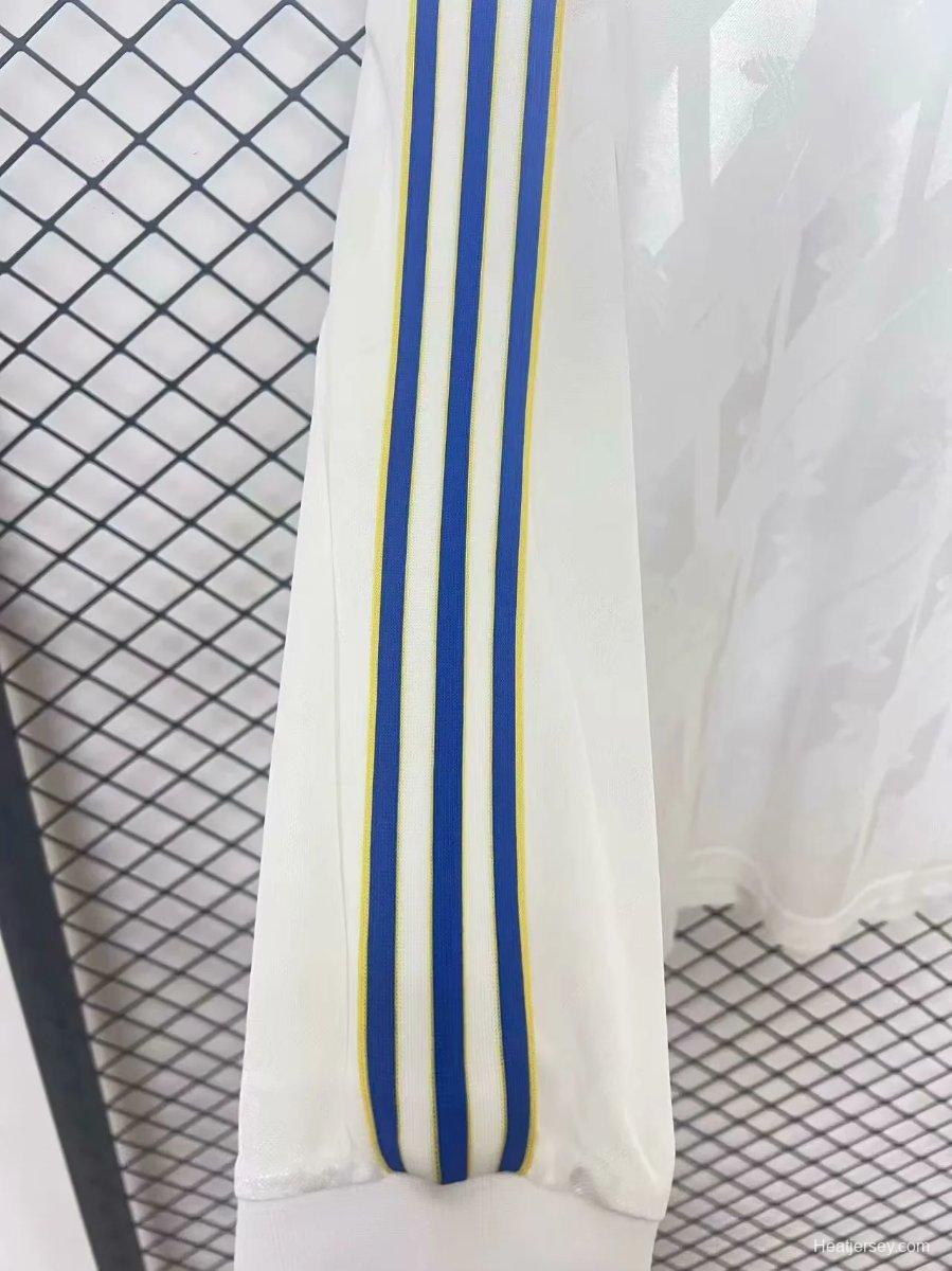 24/25 Leeds United  Adidas LFSTR Retro Long Sleeve White Jersey