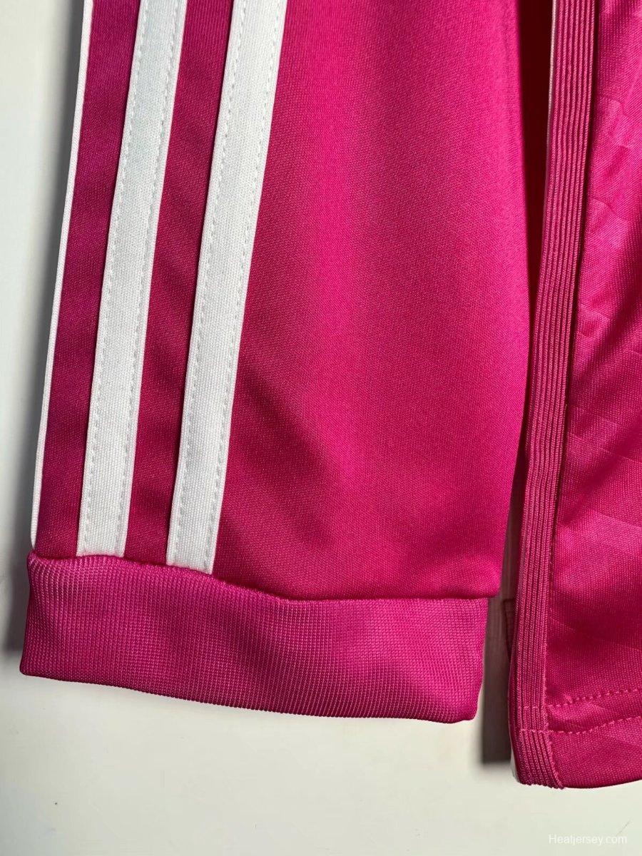 Retro 14/15 Real Madrid Away Pink Long Sleeve Jersey