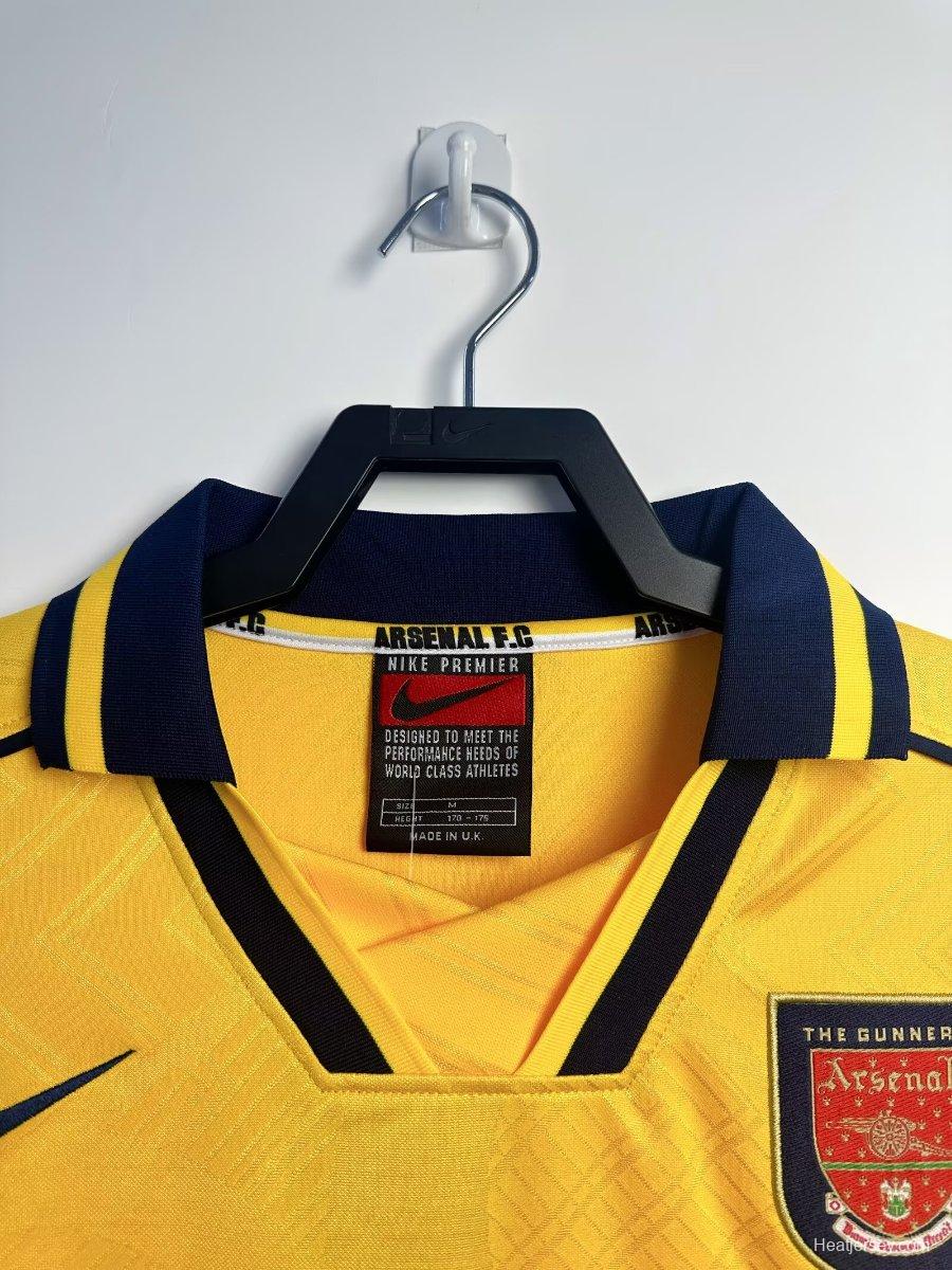 Retro 96/97 Arsenal Away Yellow Long Sleeve Jeresy